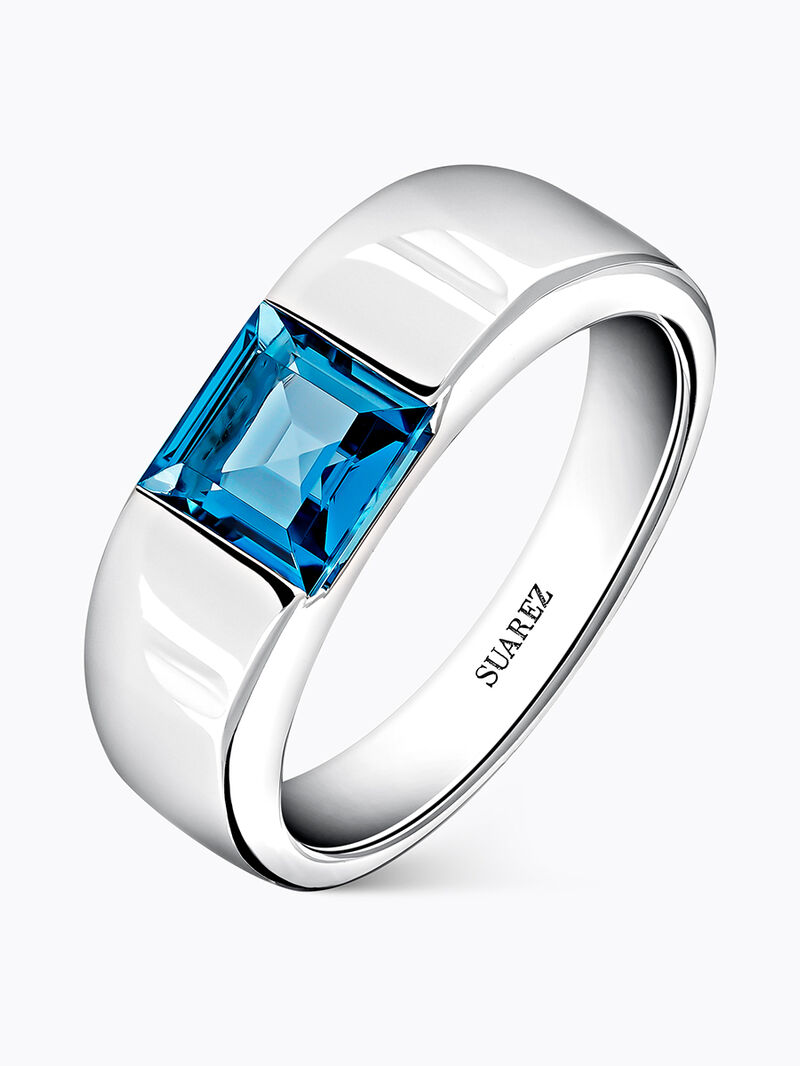 Sortija plata topacio london pz 6x6mm blue_berlin image number 0