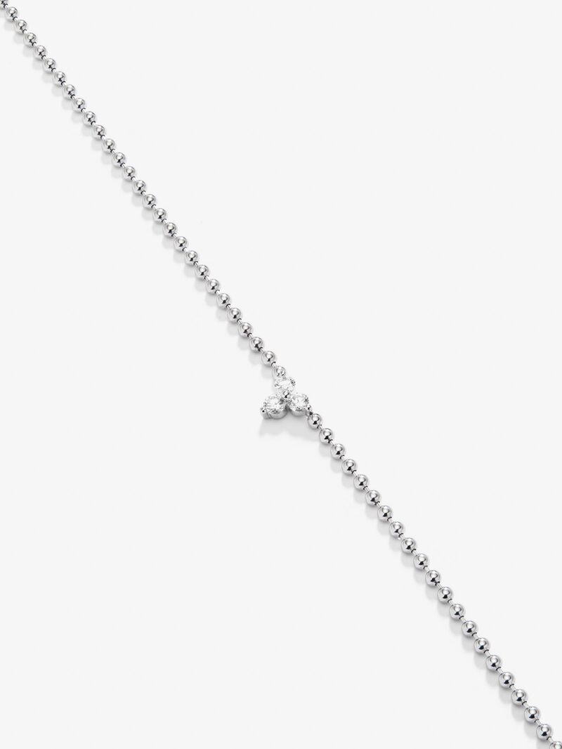 18K white gold pendant with 3 brilliant-cut diamonds with a total of 0.18 cts image number 2