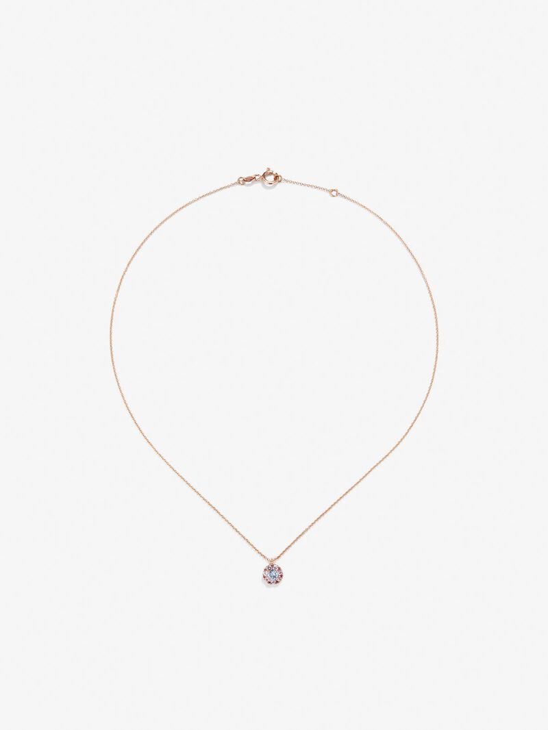 18K rose gold pendant with 8 brilliant-cut multicolor sapphires with a total of 0.41 cts image number 0