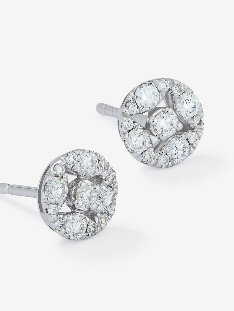 18k white gold earrings and diamonds image number 2