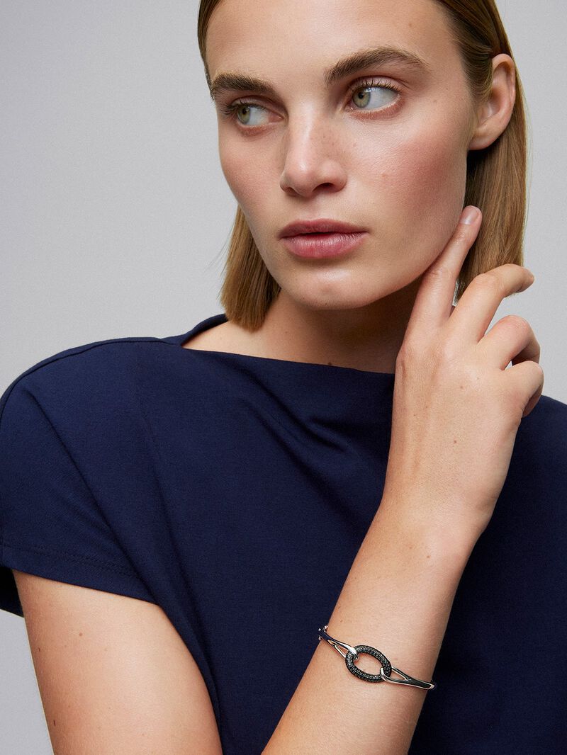 Rigid bracelet with 925 silver knot with spinels image number 3