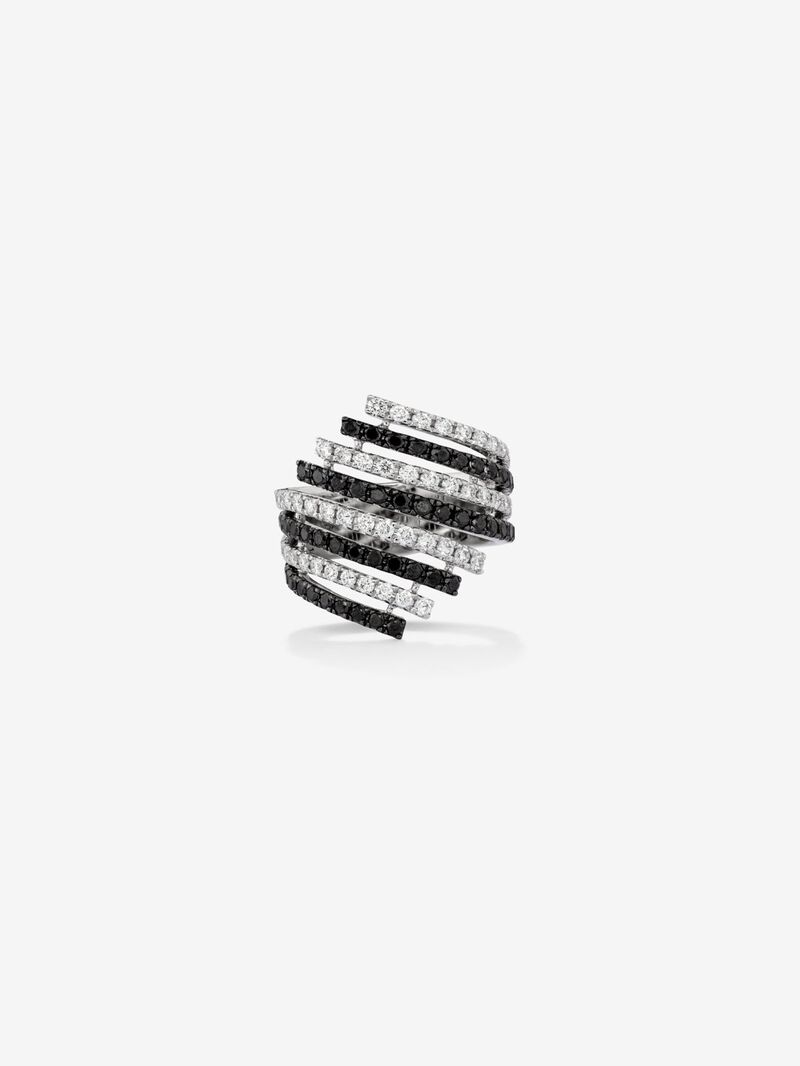 18K white gold pave ring with diamond image number 2