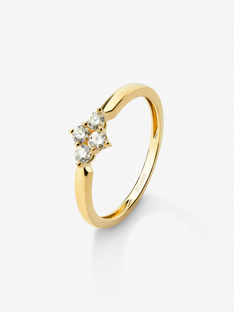 18K yellow gold ring with white diamonds of 0.25 cts image number 0