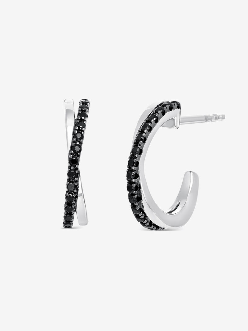 Silver earrings with black spiners image number 0