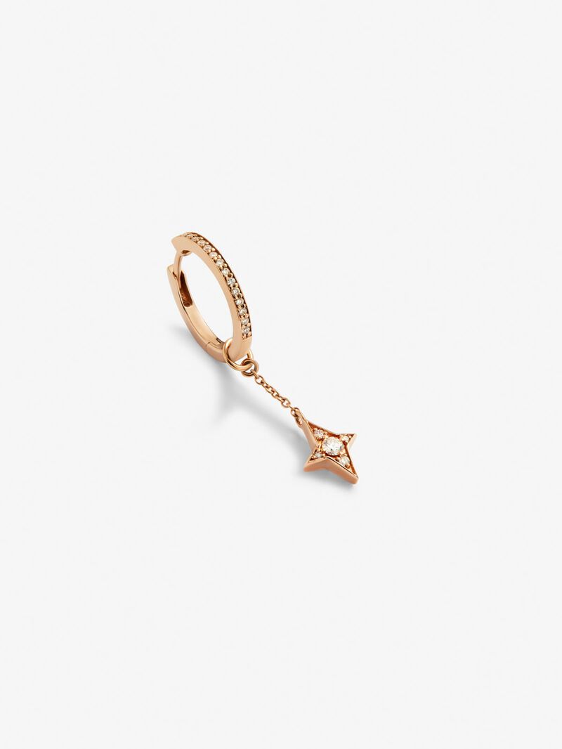 Individual 18K rose gold earring with 20 brilliant-cut diamonds with a total of 0.13 cts image number 4