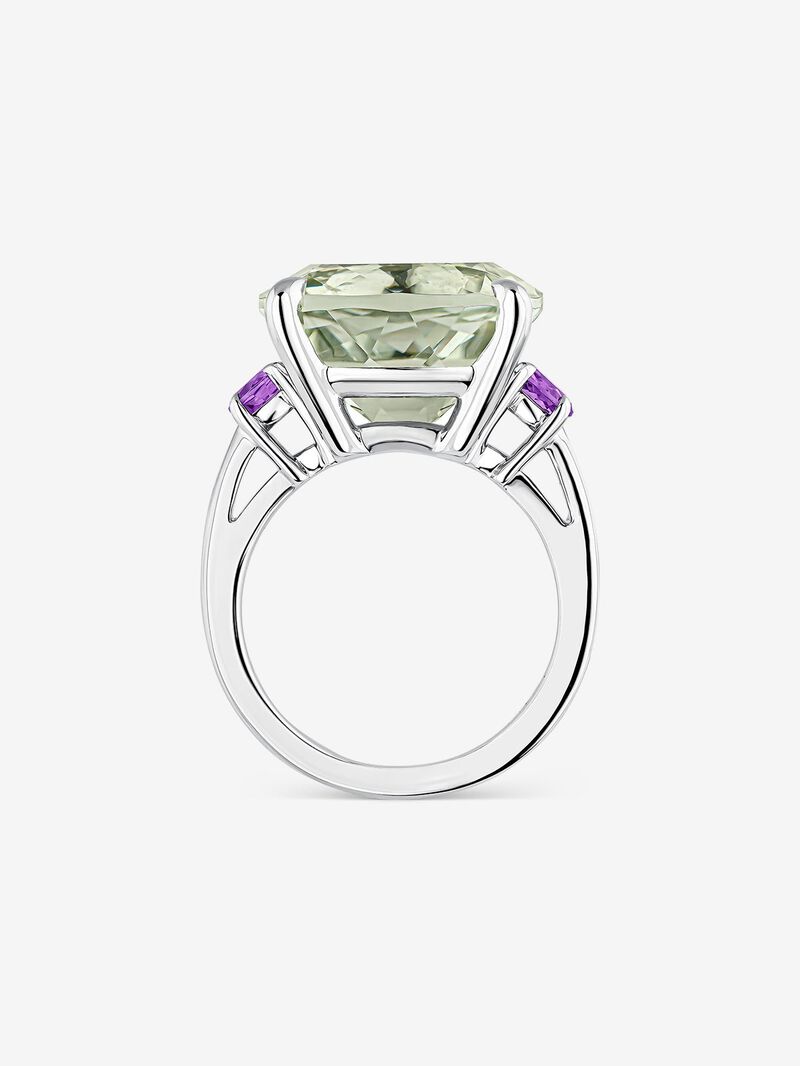 Silver ring with amethysts image number 1