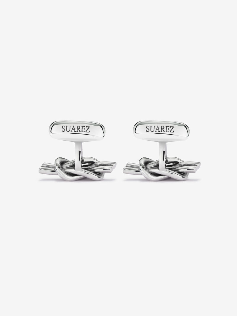 925 silver cufflinks with knot image number 2