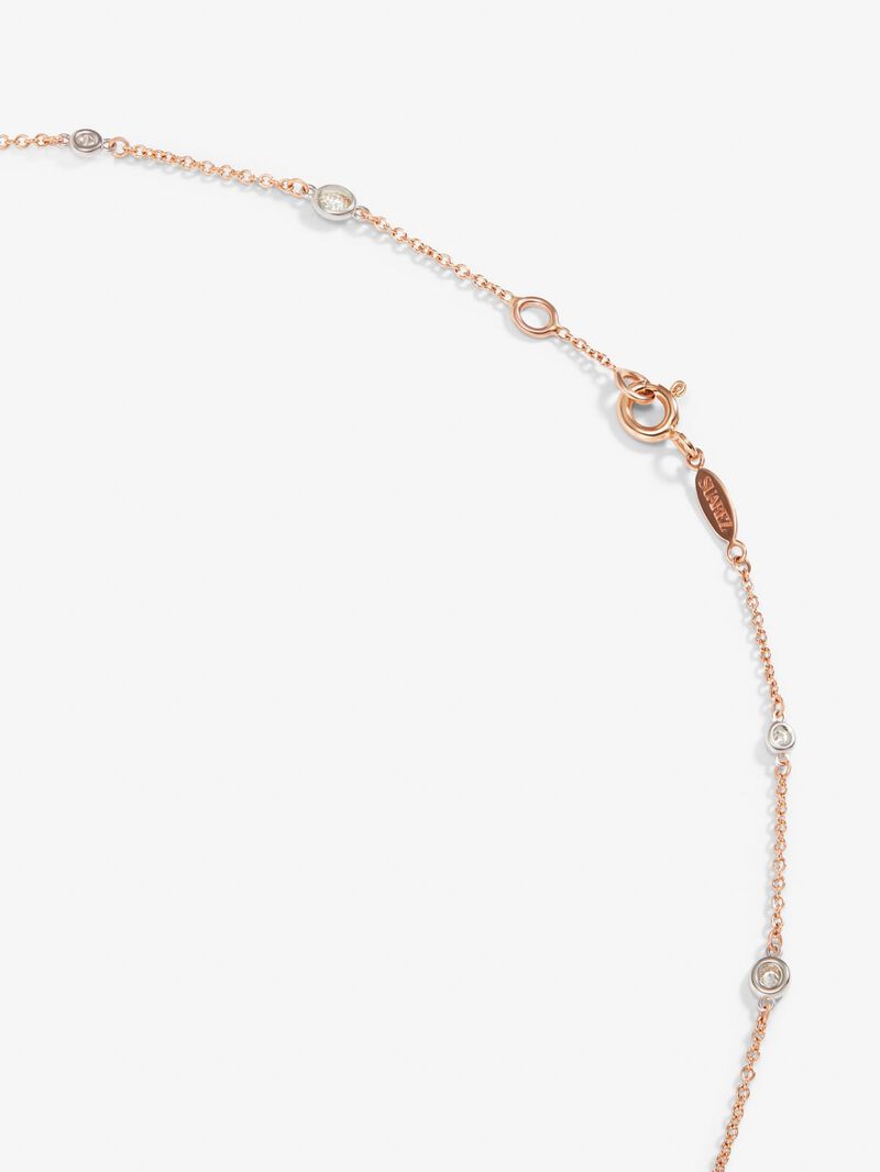 18K rose gold necklace with 12 brilliant-cut diamonds with a total of 0.38 cts image number 4