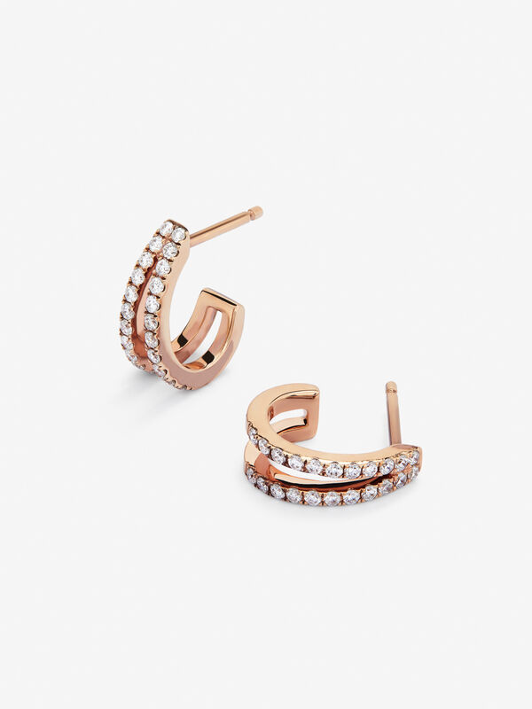 Pendientes de Idalia de Oro rosa con diamante, PE18089-ORD_V
