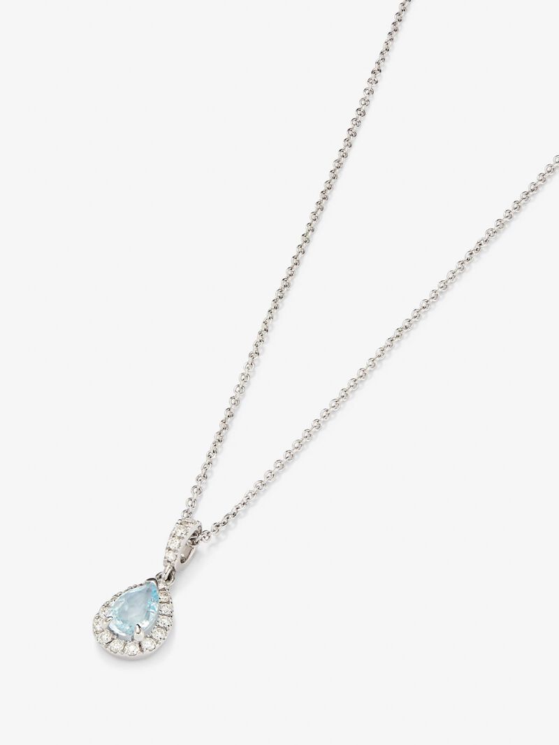 18K white gold pendant chain with topaz image number 2
