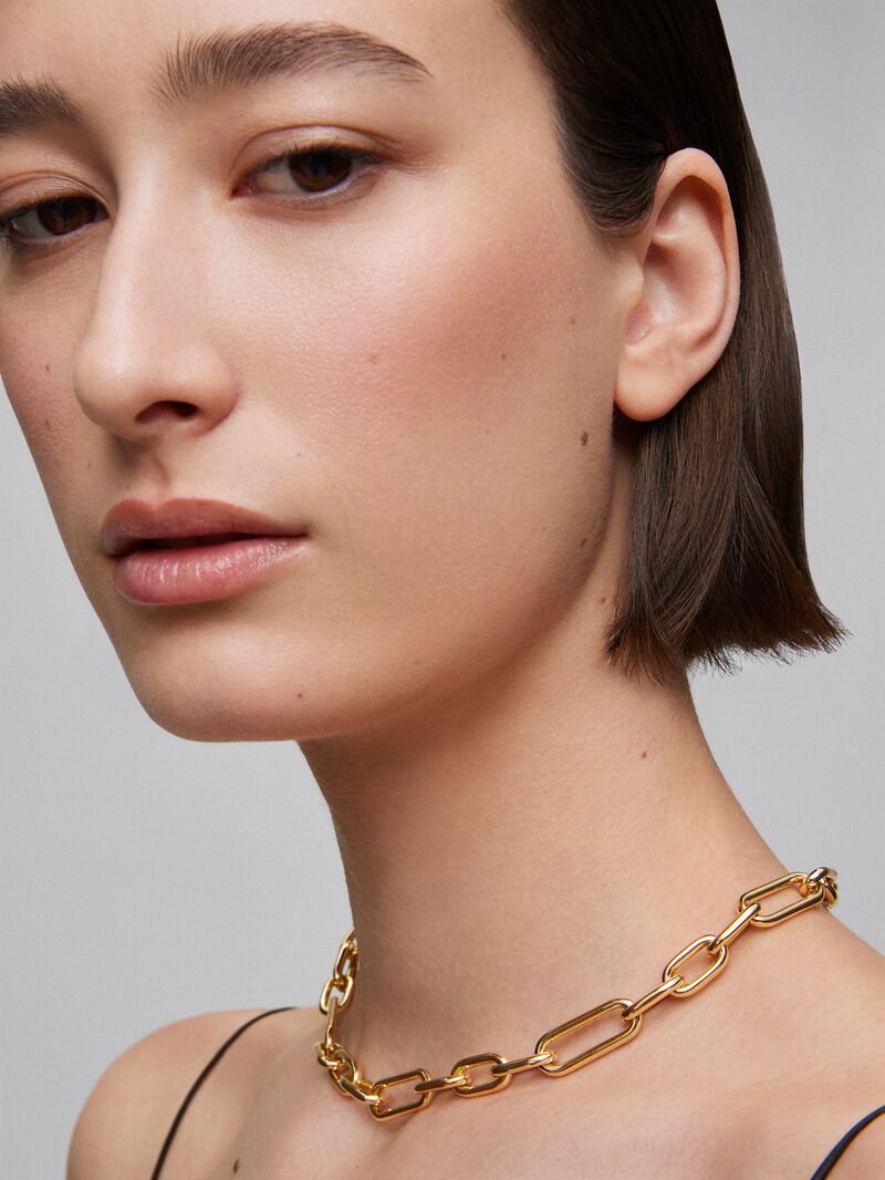 Large 18K yellow gold link necklace image number 3