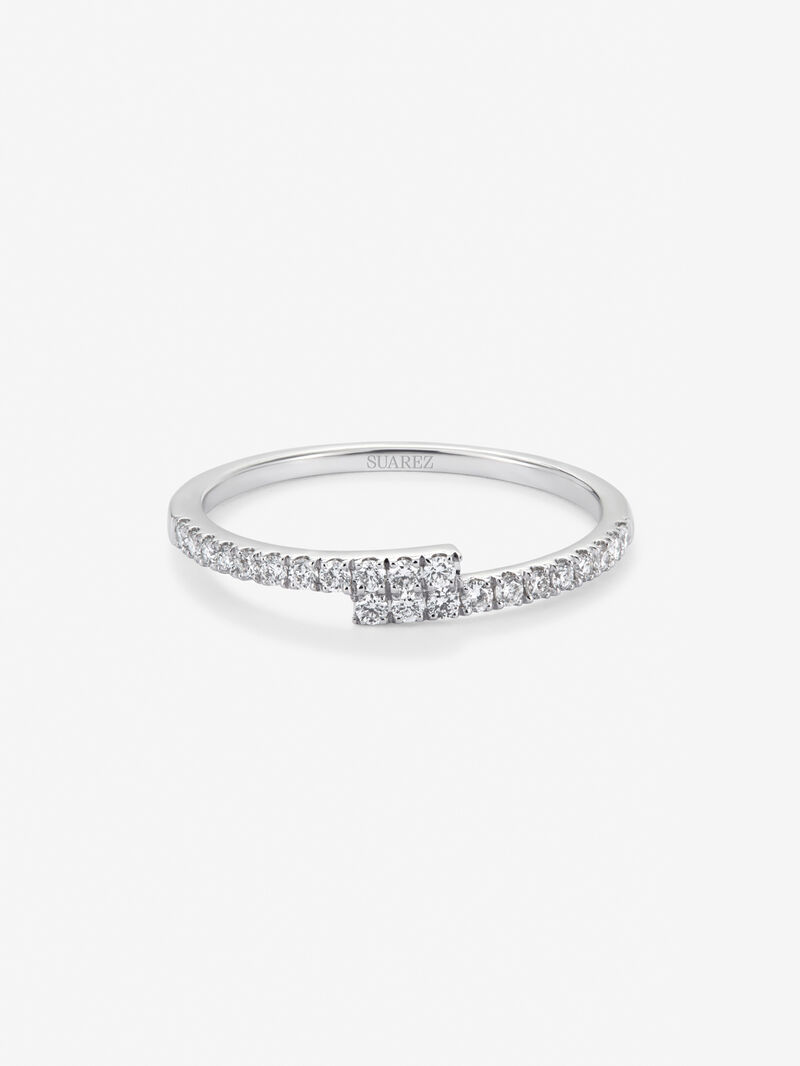 You and me ring in 18K white gold with 22 brilliant-cut diamonds with a total of 0.18 cts image number 1