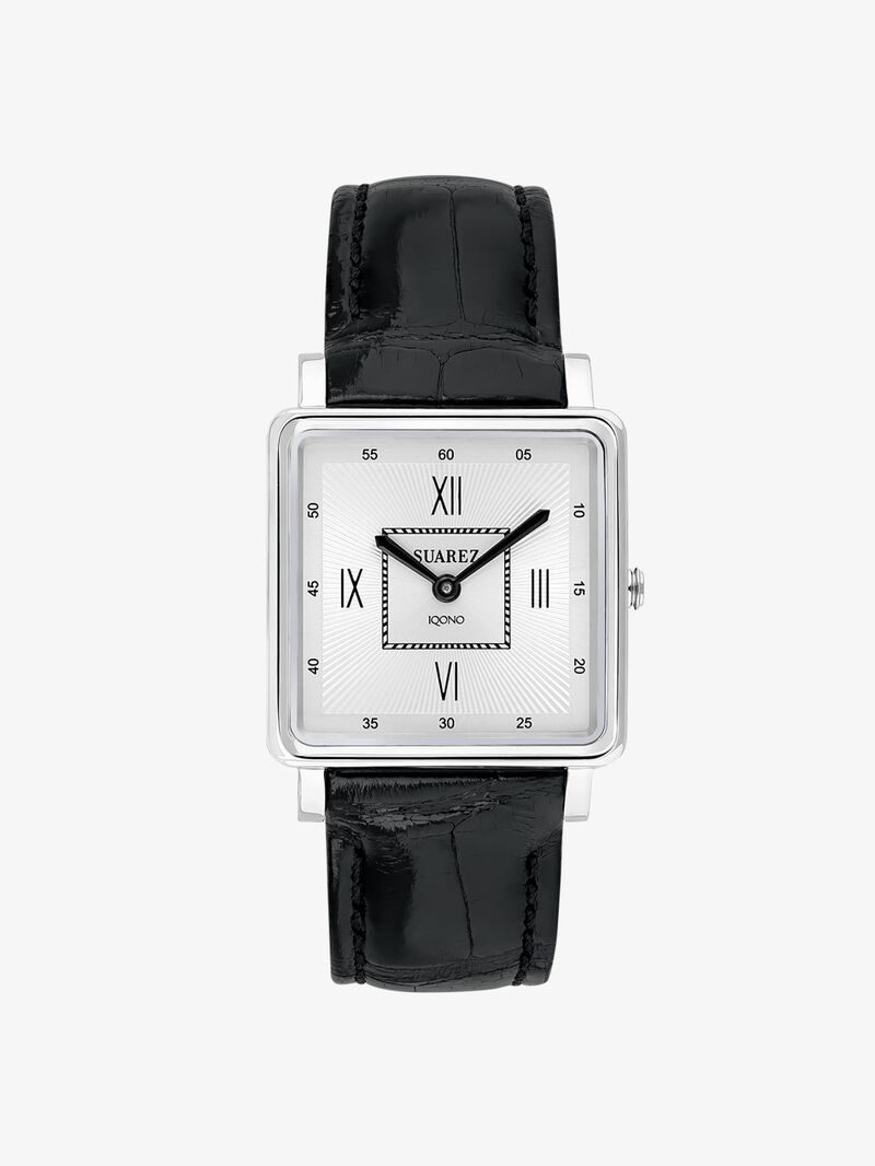 Stainless steel watch and leather bracelet, with sapphire glass and quartz movement image number 0