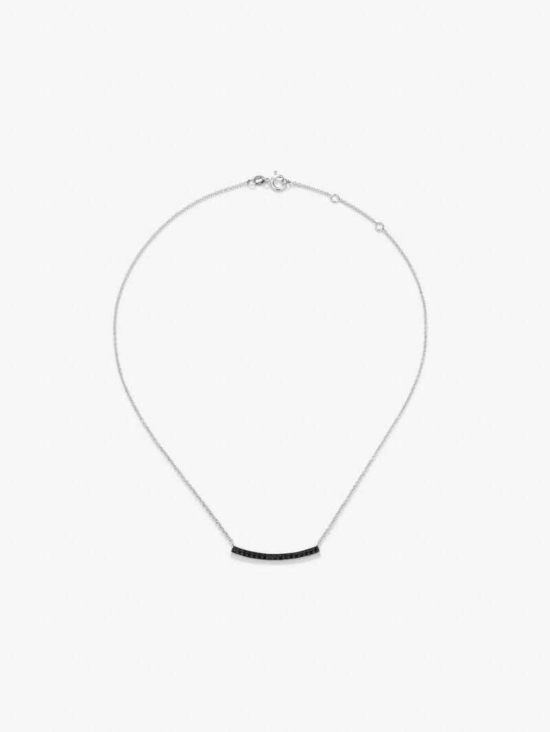 925 silver pendant with 17 brilliant-cut black spinels image number 0