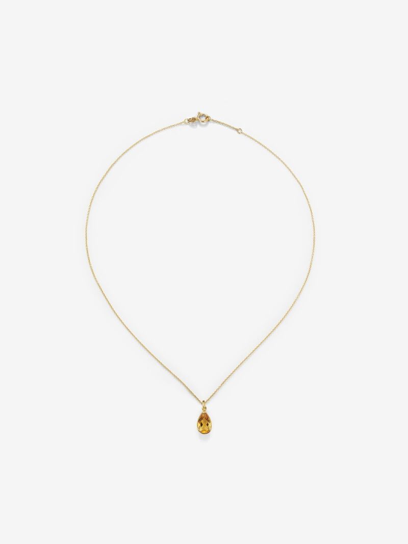 18K yellow gold pendant chain with citrine image number 0
