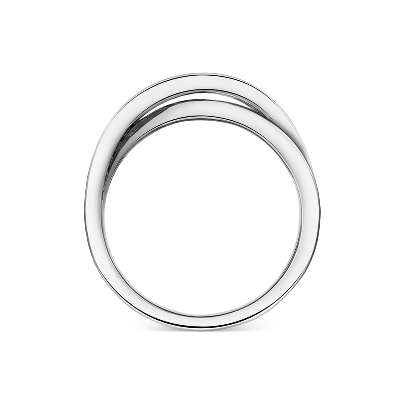 Anillo cruzado de oro blanco de 18kt con diamantes, SO16091-OBD_V