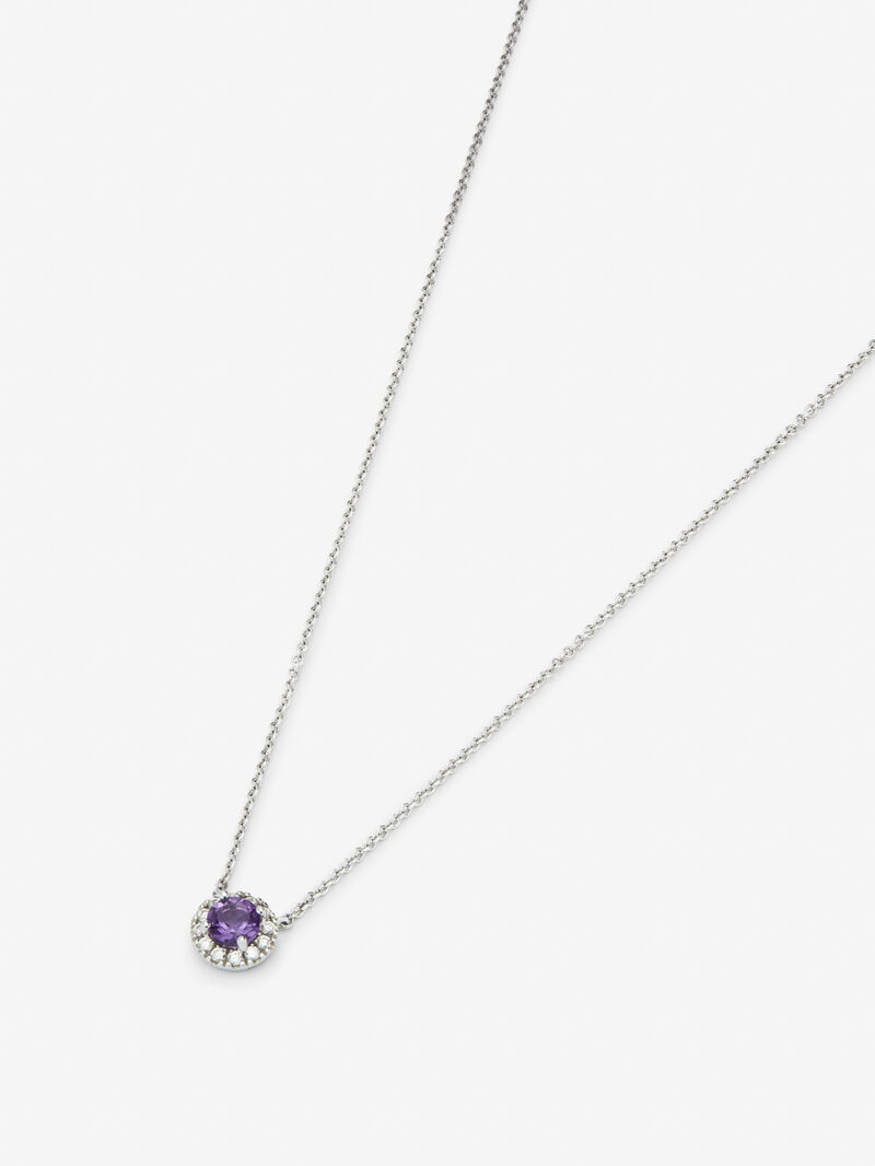 18K white gold pendant chain with amethyst image number 2