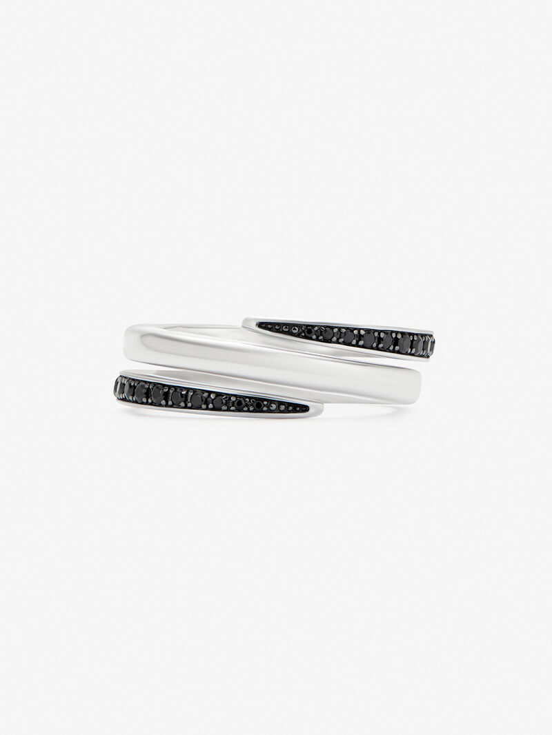 925 silver multi-arm ring with brilliant-cut black spinels image number 2