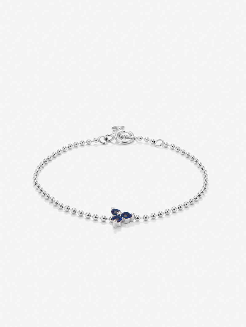 18K white gold bracelet with blue sapphire in 0.38 cts image number 0