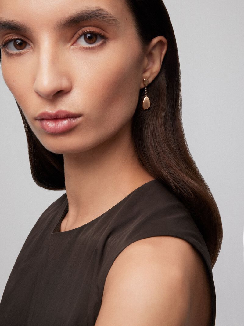 18K rose gold earrings with spheres image number 3