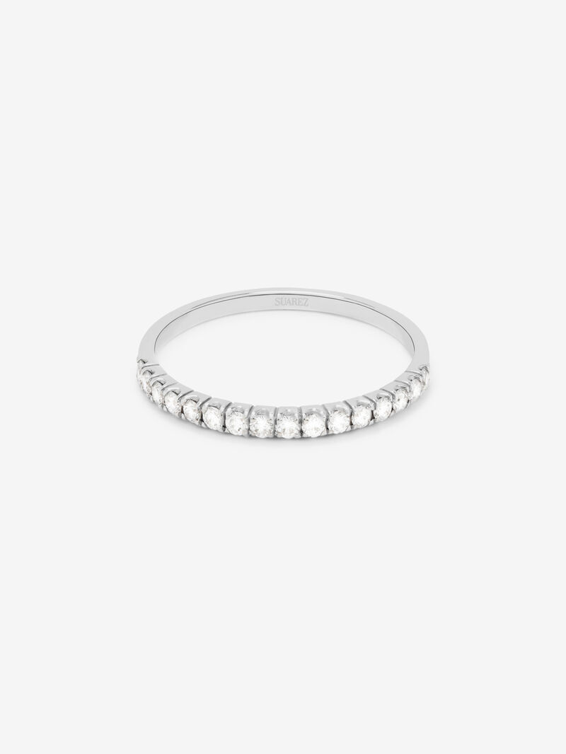 White gold ring with diamonds image number 1