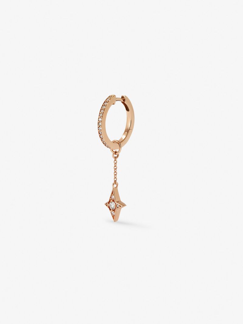 Individual 18K rose gold earring with 20 brilliant-cut diamonds with a total of 0.13 cts image number 2