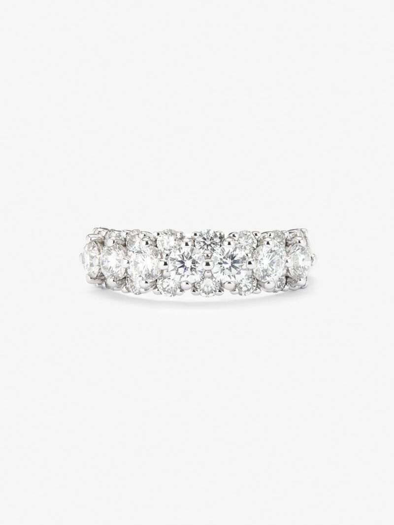 18K white gold ring with 23 brilliant-cut diamonds with a total of 1.64 cts image number 2