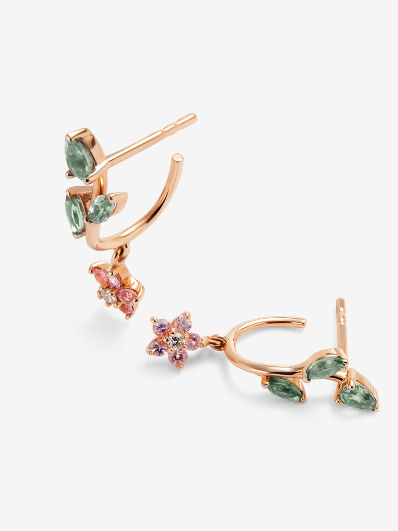 Frida earrings in rose gold with sapphire. image number 2