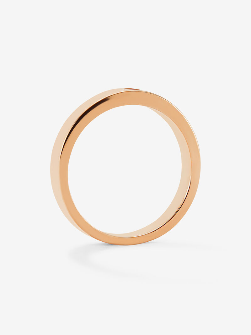 18K Rose Gold Wedding Band Ring with Diamond image number 6