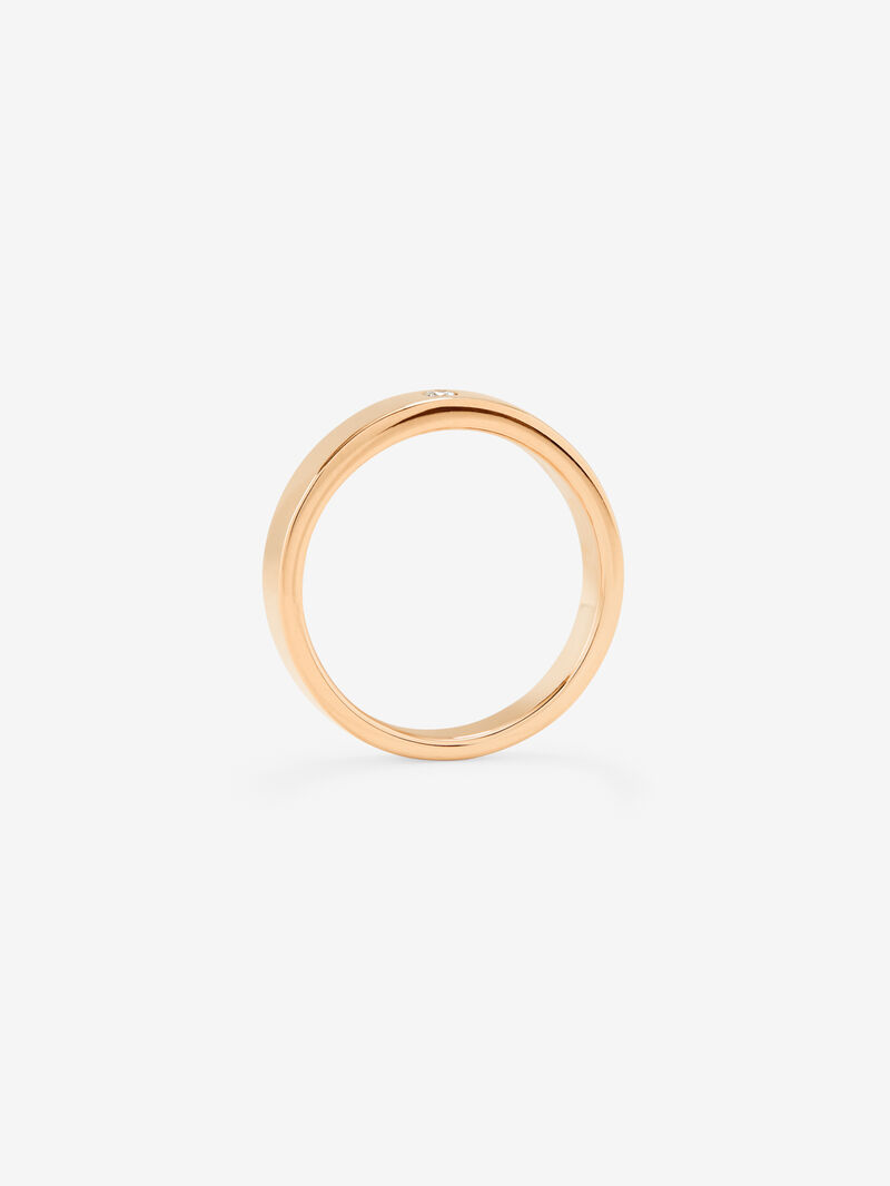 18K Rose Gold Wedding Band Ring with Diamond image number 6