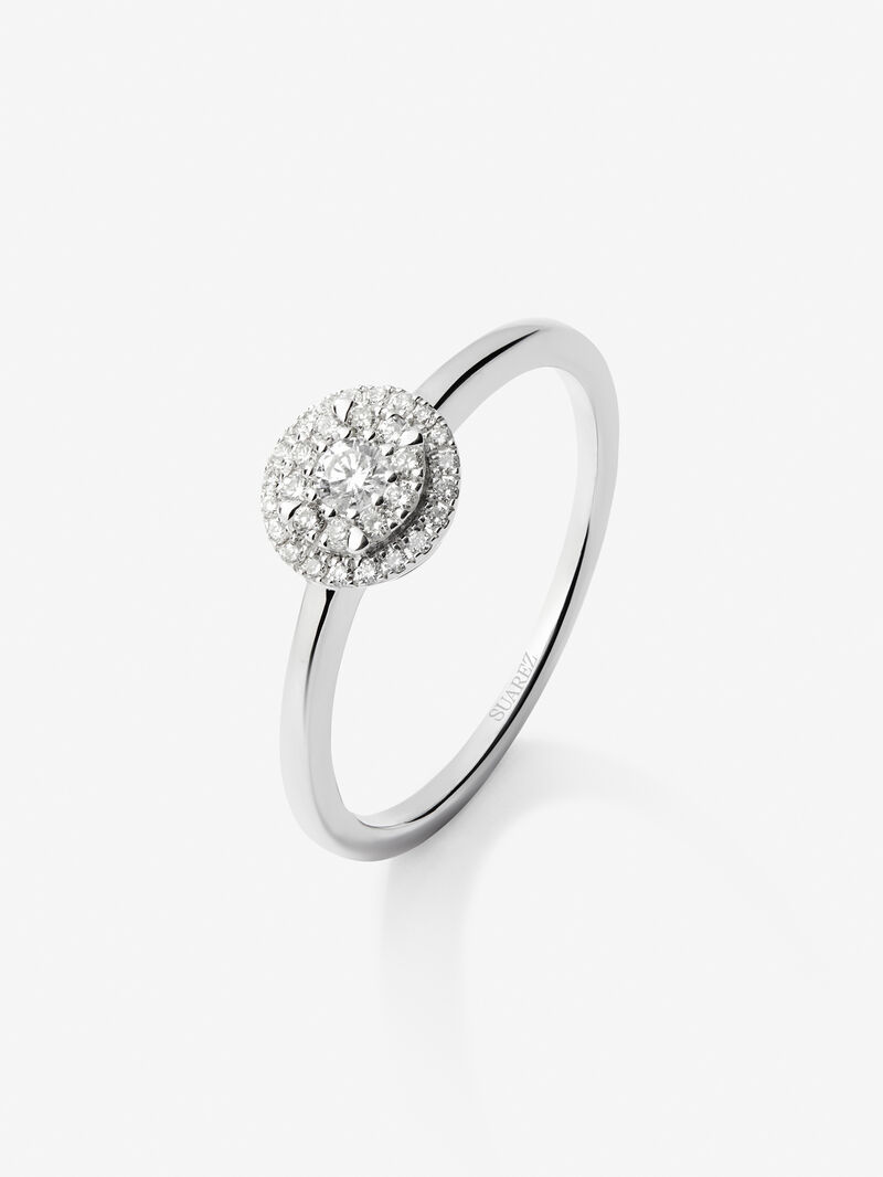 18K white gold ring with 31 brilliant-cut diamonds with a total of 0.19 cts image number 0
