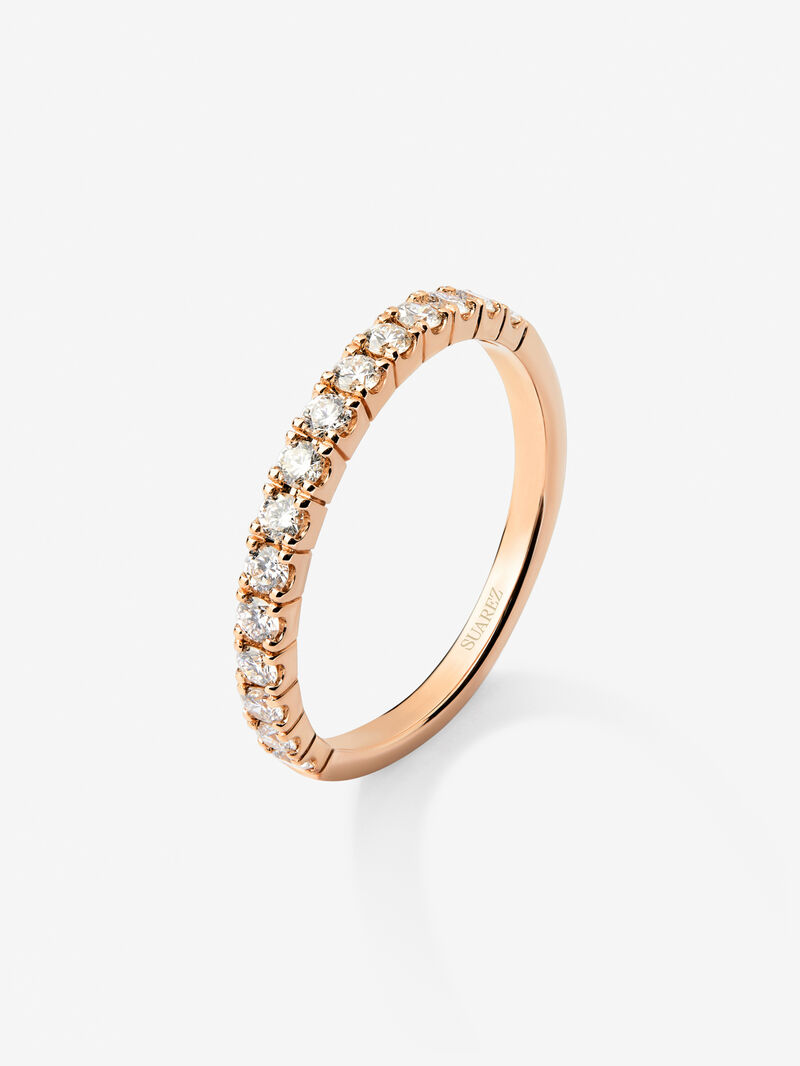 Half ring in 18K rose gold with 15 brilliant-cut diamonds with a total of 0.3 cts image number 0