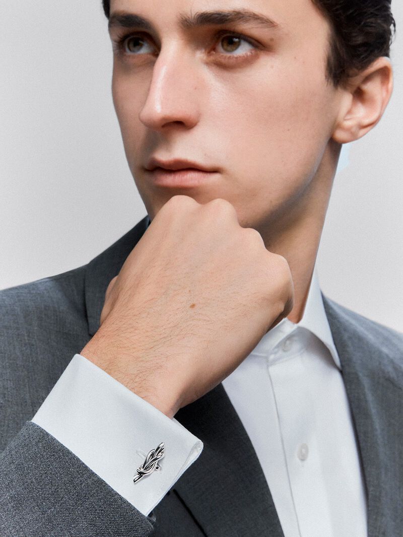 925 silver cufflinks with knot image number 1