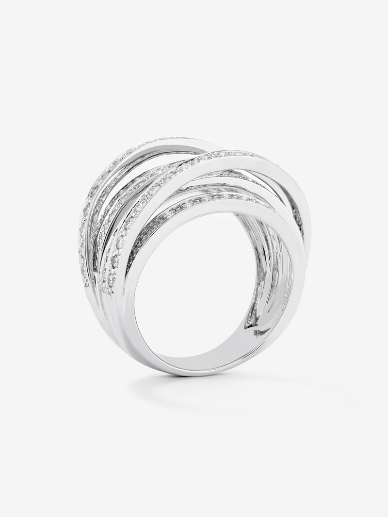 18K white gold multi-arm ring with 101 brilliant-cut diamonds with a total of 1.2 cts image number 4