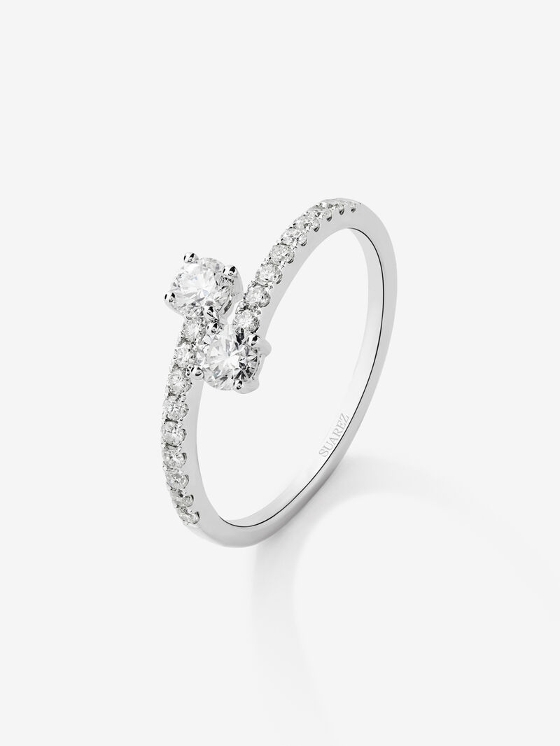 You and Me ring in 18K white gold with 20 brilliant-cut diamonds with a total of 0.49 cts image number 0