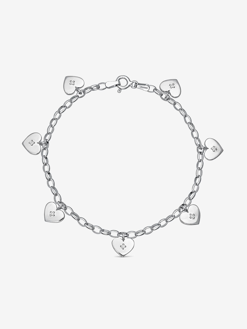 Silver bracelet with diamonds image number 0