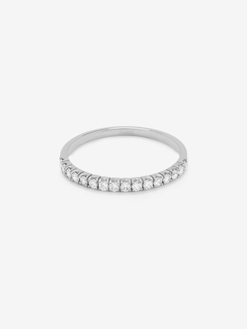 Half ring in 18K white gold with 16 brilliant-cut diamonds with a total of 0.16 cts image number 2
