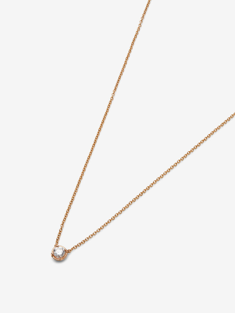 18K rose gold pendant with 0.15 ct brilliant cut diamond image number 2