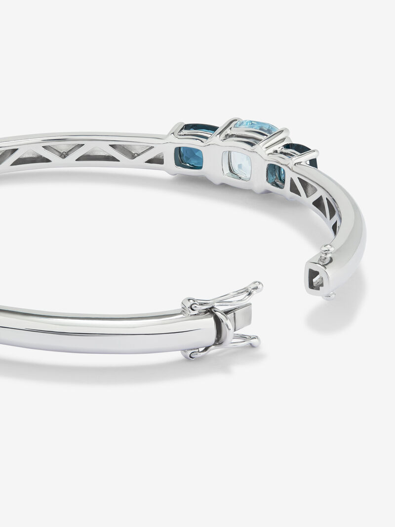 925 Silver rigid bracelet with topaz image number 4