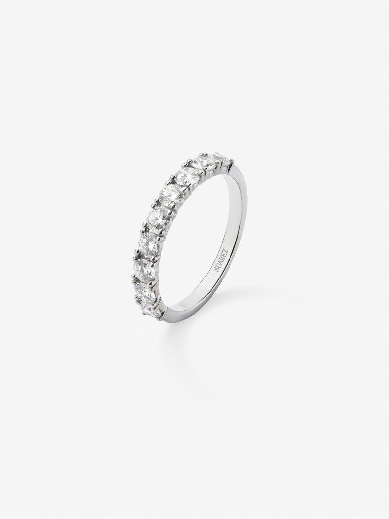 18K White Gold Engagement Ring with Diamonds image number 0