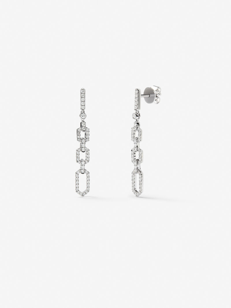 18K white gold earrings with white diamonds of 0.58 cts image number 0