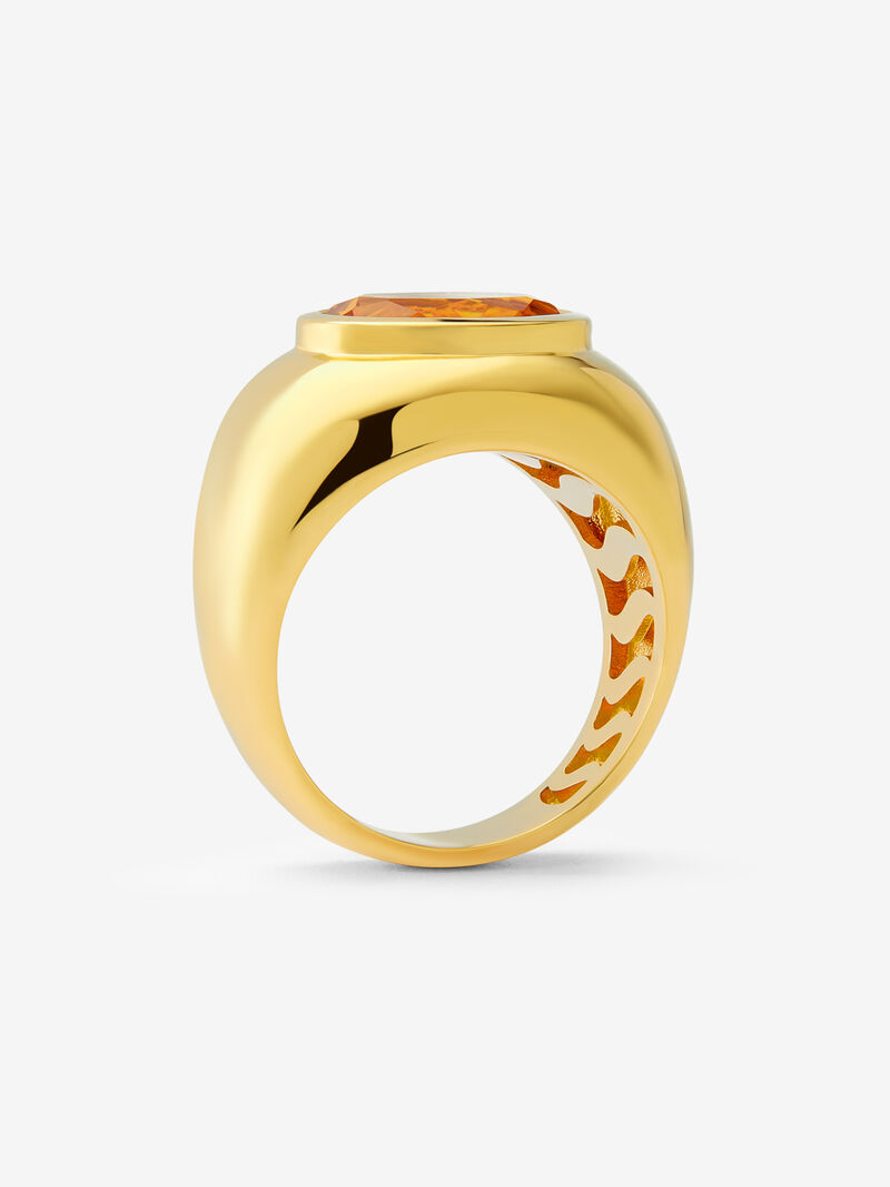 18K yellow gold ring with oval-cut citrine quartz image number 4