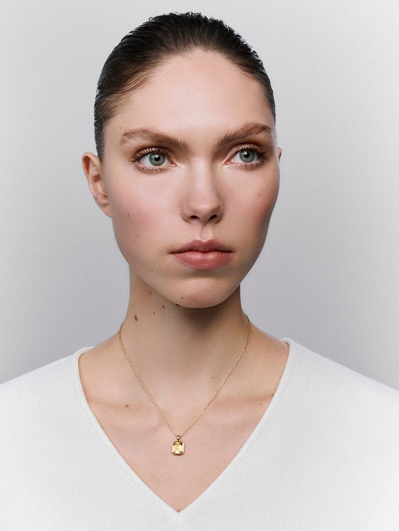 18K yellow gold pendant chain with citrine image number 0