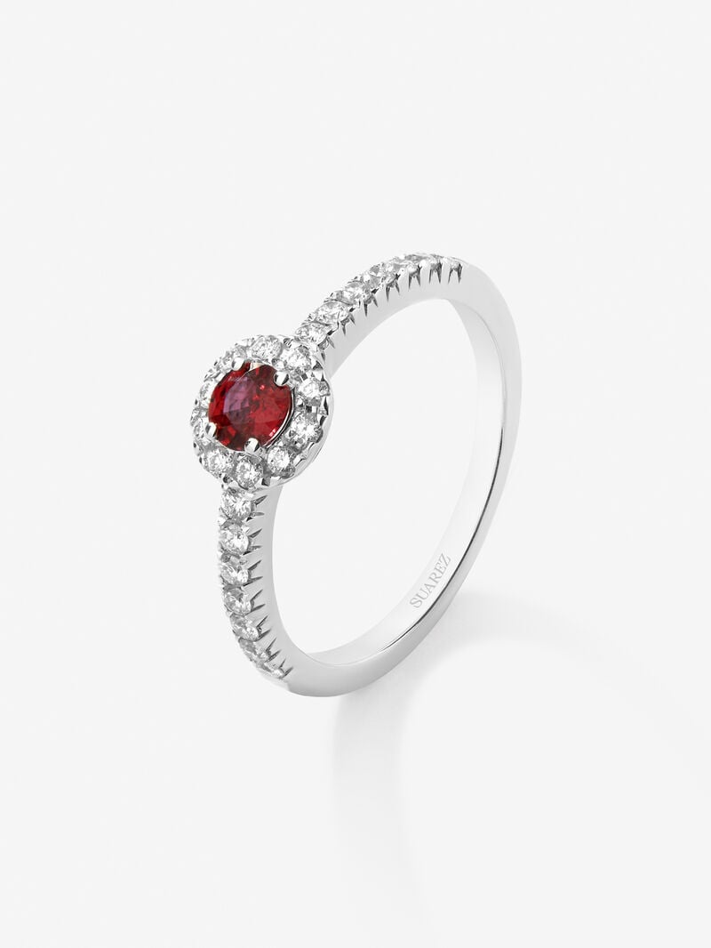18K White Gold Orla Ring with Rubi and Diamond image number 0