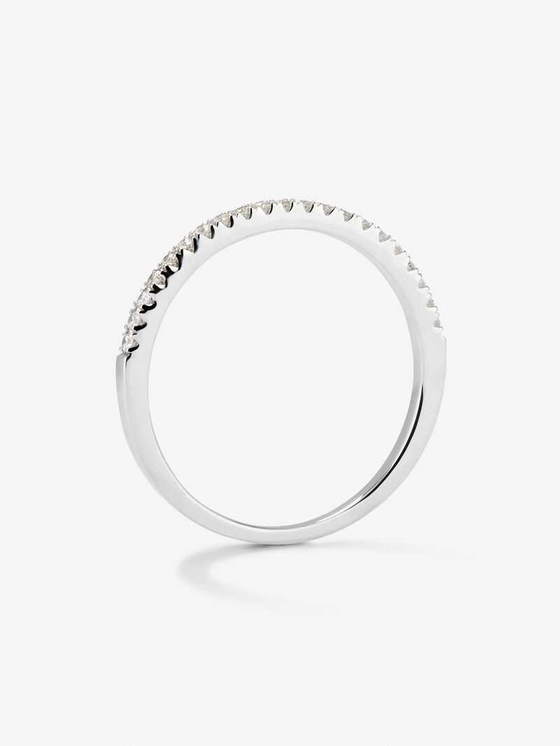 18K white gold medium engagement ring with diamonds image number 4