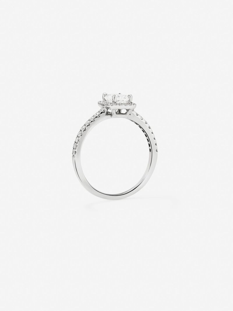 18K white gold solitaire engagement ring with diamond image number 2