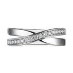 Anillo cruzado de oro blanco de 18kt con diamantes, SO16091-OBD
