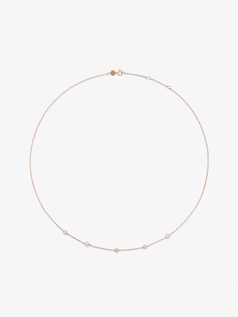18K Rose Gold Choker Necklace with Diamonds image number 0