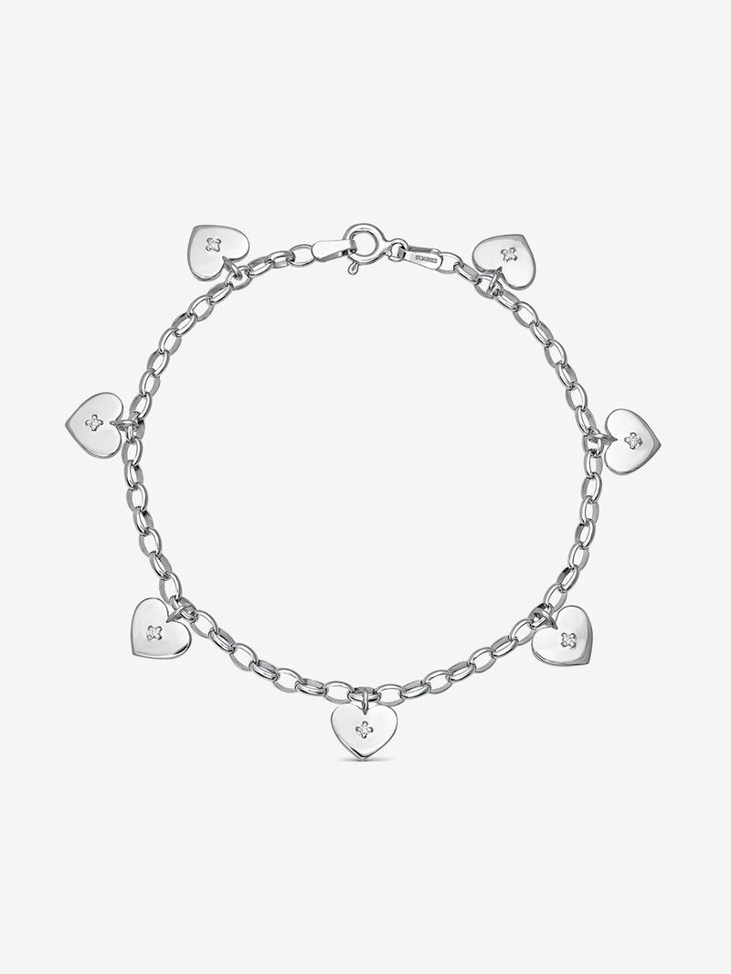 Silver bracelet with diamonds image number 0