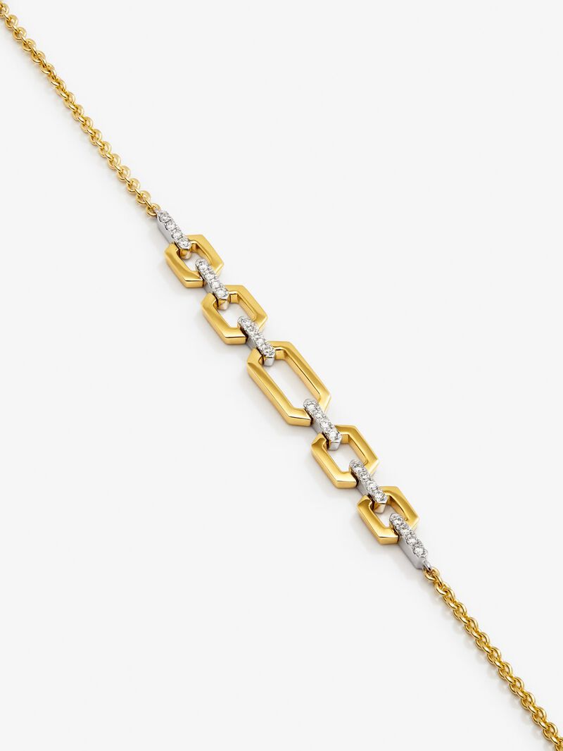 18K white and yellow gold bracelet with white diamonds of 0.12 cts image number 2